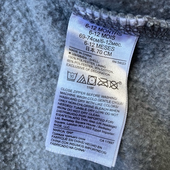 Baby GAP Logo Fleece Zip-up Hoodie - Picture 6 of 6